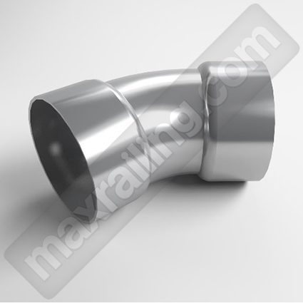 Ъгъл 135° с гривни за тръба Ø50мм. Елоксиран алуминий.